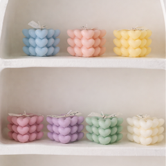 Heart Cube Candle – Pastel Soy Wax Sculptural Decor & Gift - candletown.net
