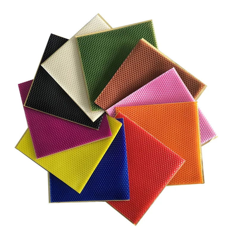 Color Beeswax DIY Candle Making Materials - 10 Pieces, 20x20 cm - Available in Multiple Color - candletown.net
