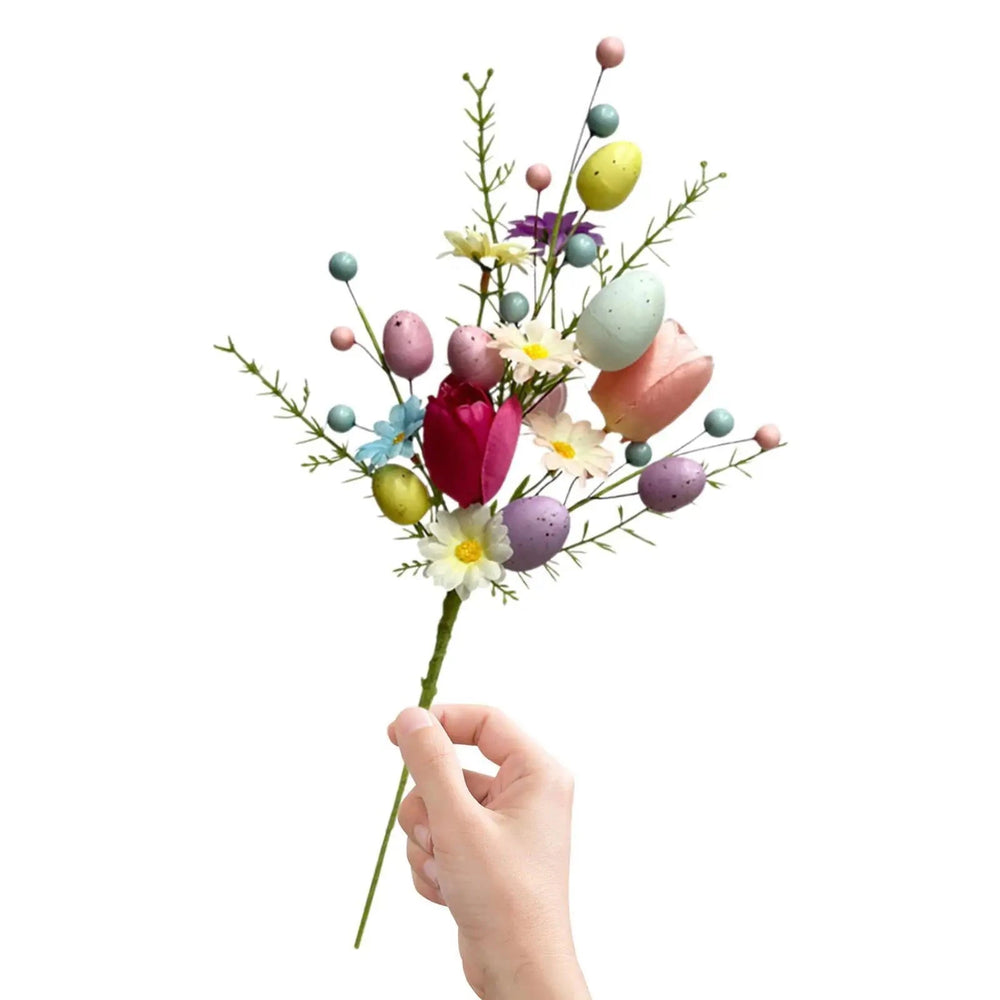 Easter Egg Stem Decorative Colorful Berries Floral Pick Bouquet Fake Eggs for Centerpiece Arrangement Home Vase Celebration Yard - candletown.net