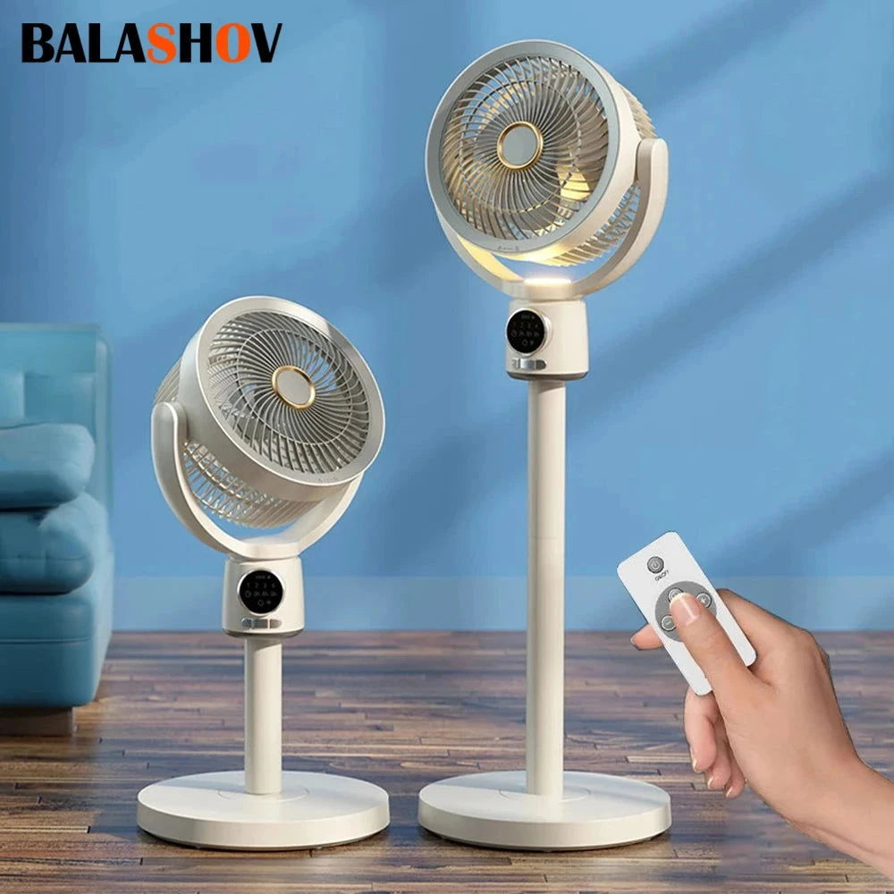 Electric Floor Stand Circulating Cooling Fan USB With Night Light Remote Control Air Blower Household Timing Adjustable Height - candletown.net