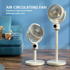Electric Floor Stand Circulating Cooling Fan USB With Night Light Remote Control Air Blower Household Timing Adjustable Height - candletown.net