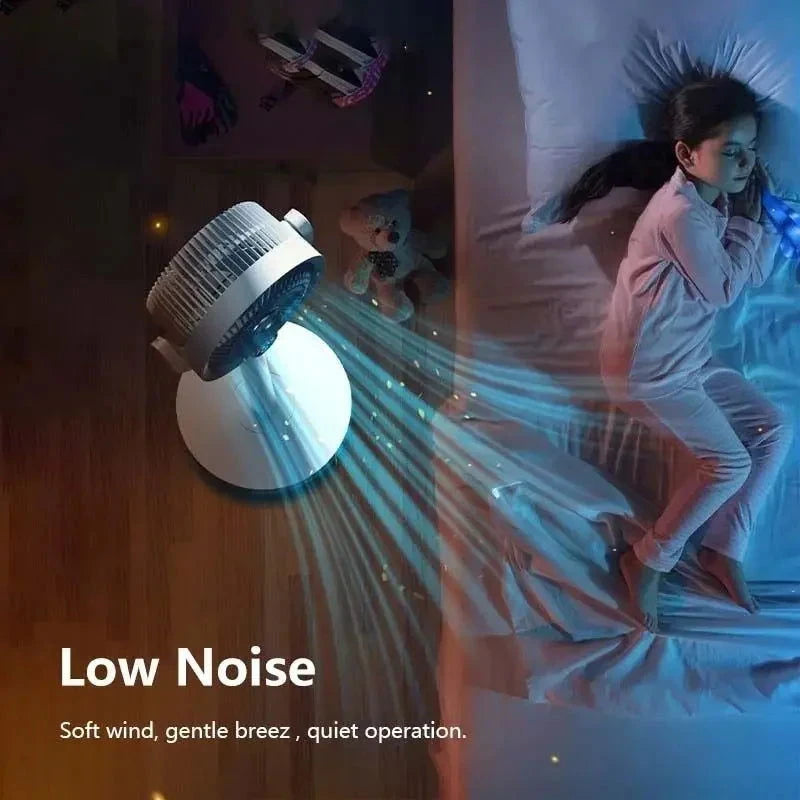 Electric Floor Stand Circulating Cooling Fan USB With Night Light Remote Control Air Blower Household Timing Adjustable Height - candletown.net