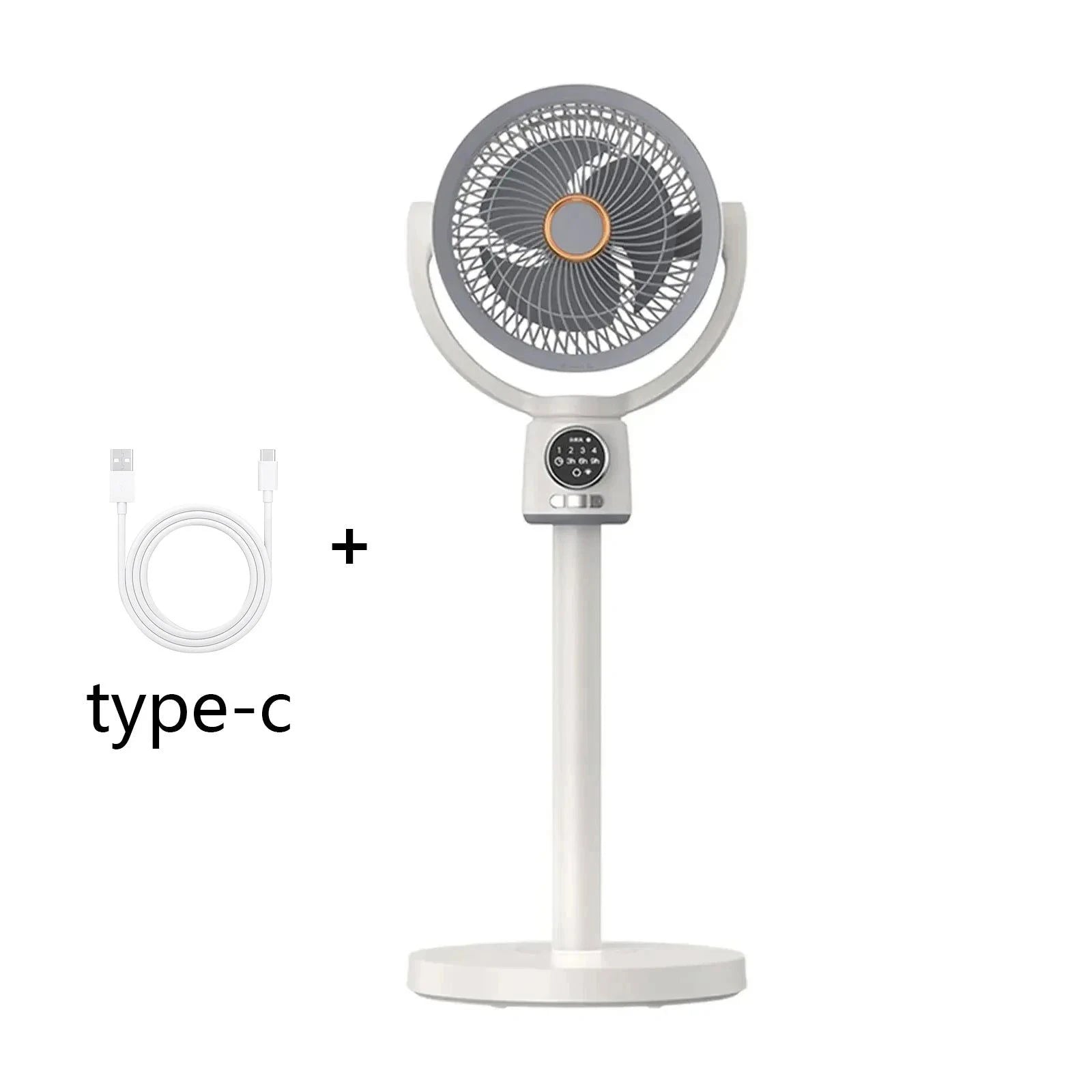 Electric Floor Stand Circulating Cooling Fan USB With Night Light Remote Control Air Blower Household Timing Adjustable Height - candletown.net