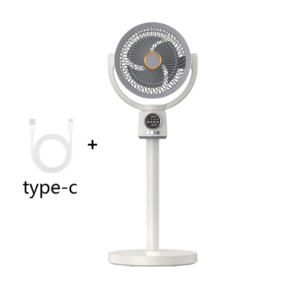 Electric Floor Stand Circulating Cooling Fan USB With Night Light Remote Control Air Blower Household Timing Adjustable Height - candletown.net
