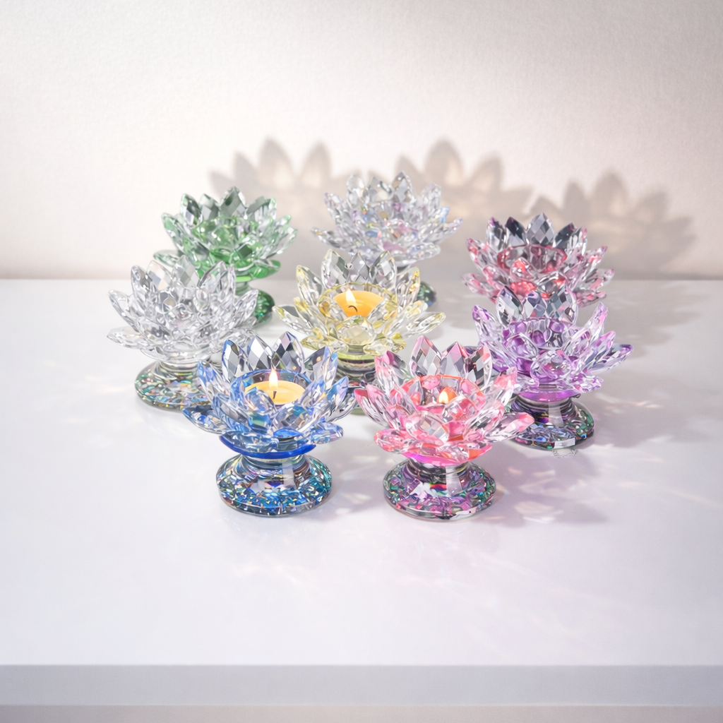 Crystal Lotus Tealight Holder - candletown.net
