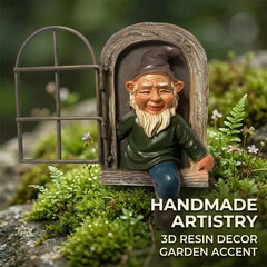 Funny Garden Elf Window Statue - candletown.net
