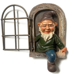 Funny Garden Elf Window Statue - candletown.net