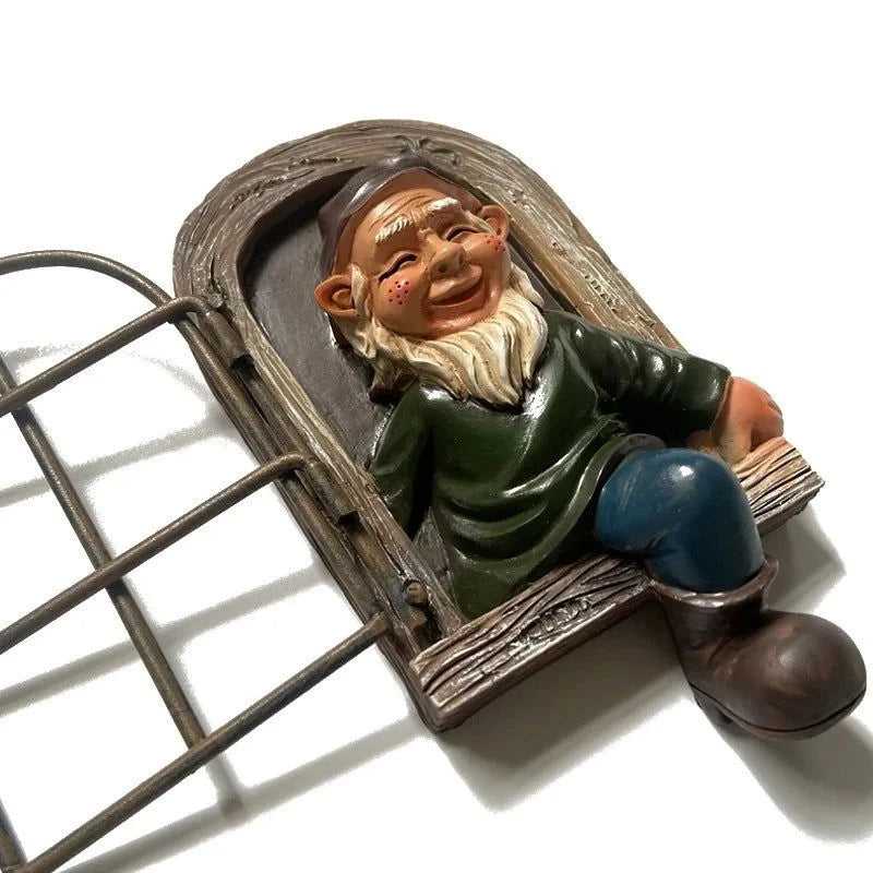 Funny Garden Elf Window Statue - candletown.net