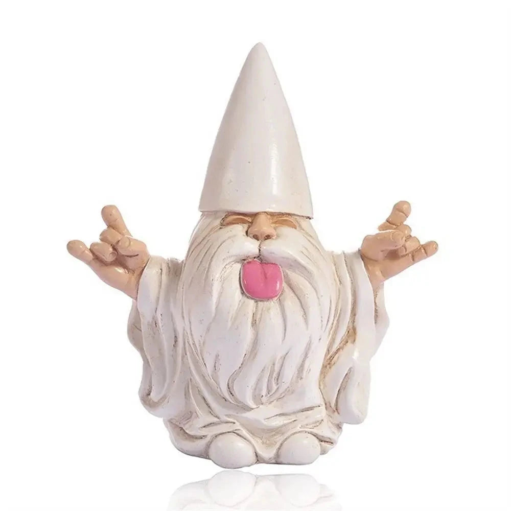 Funny Rocker Garden Gnome Statue for Outdoor and Fairy Garden - candletown.net