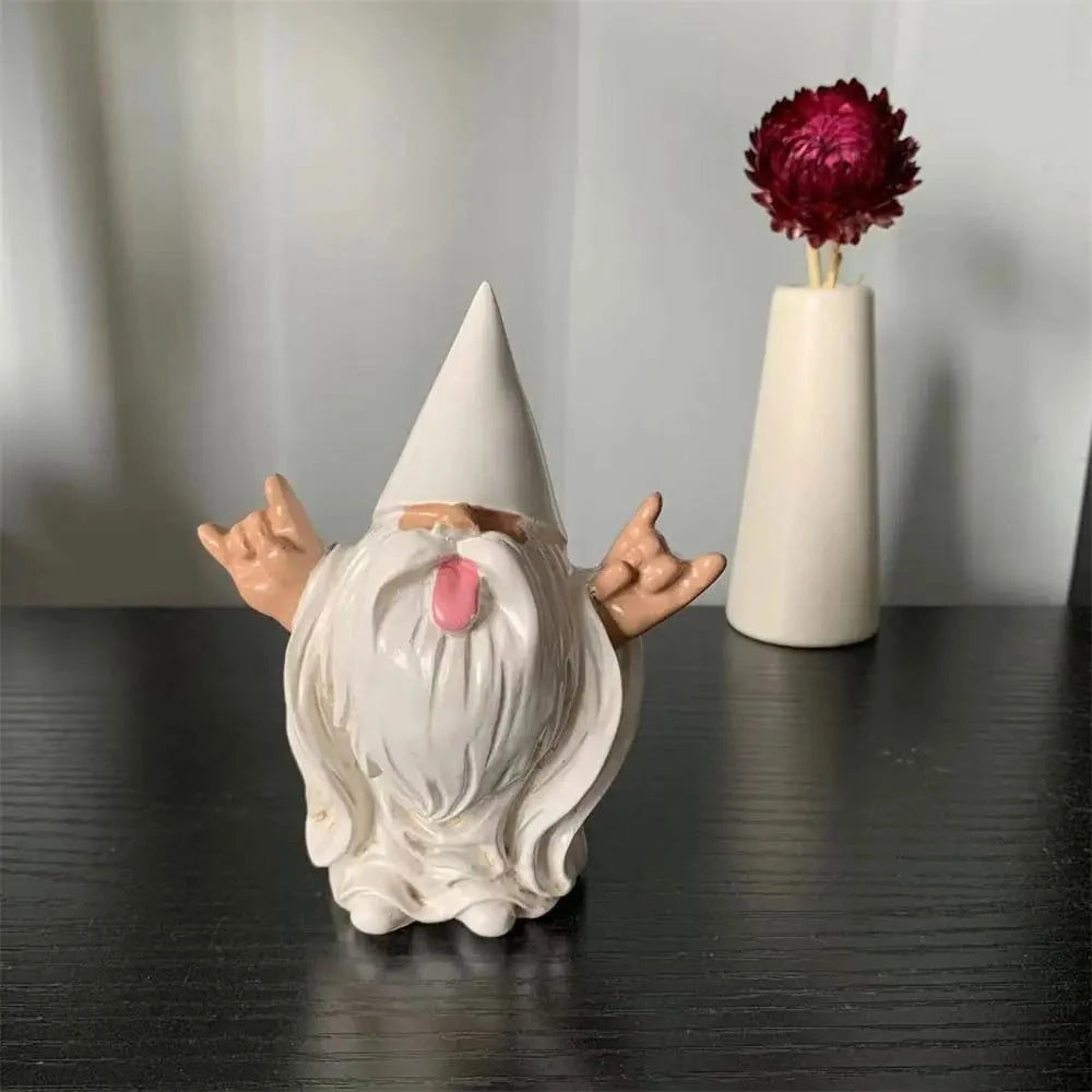 Funny Rocker Garden Gnome Statue for Outdoor and Fairy Garden - candletown.net