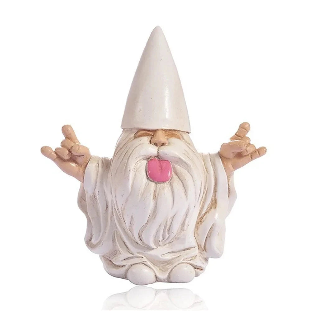 Funny Rocker Garden Gnome Statue for Outdoor and Fairy Garden - candletown.net