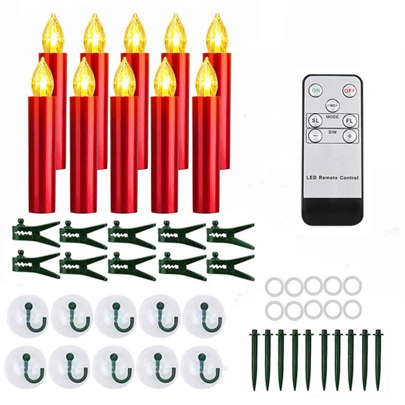 10PCS LED Christmas Tree Candles with Remote Control & Timer - candletown.net