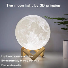 3D Moon Lamp – Rechargeable Touch Night Light