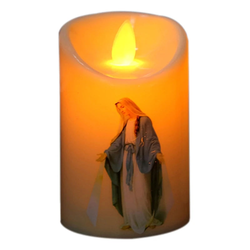 Flameless Jesus Christ LED Candle Lamp – Perfect for Easter & Religious Celebrations - candletown.net