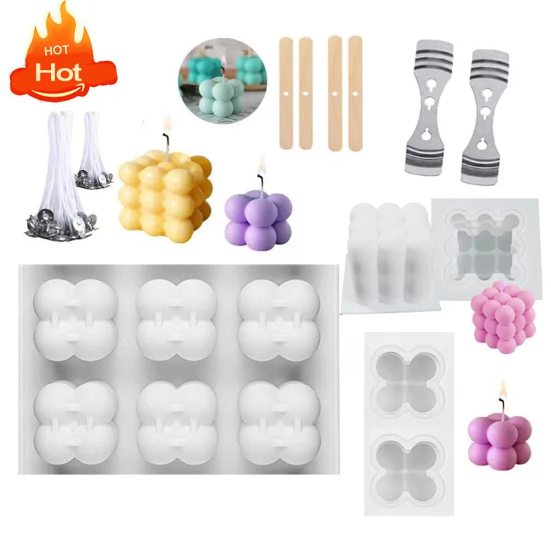 Cube Bubble Candle Silicone Mold Set - candletown.net