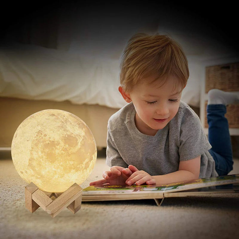 3D Moon Lamp – Rechargeable Touch Night Light