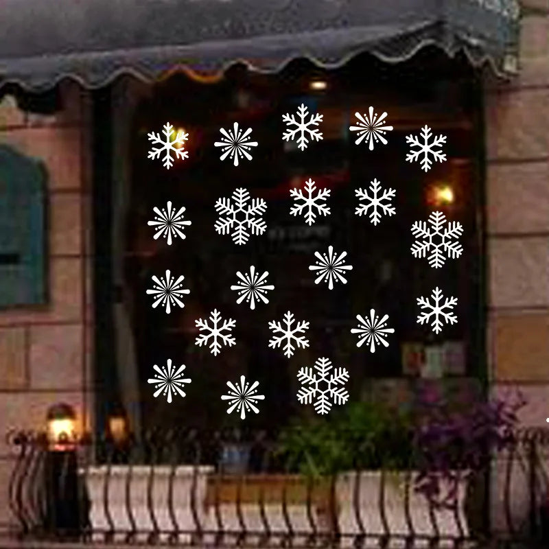 38-Piece Snowflake Window Clings – Reusable Electrostatic Christmas Stickers - candletown.net