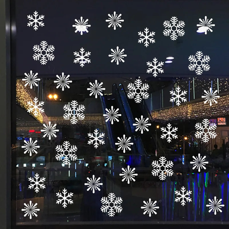 38-Piece Snowflake Window Clings – Reusable Electrostatic Christmas Stickers - candletown.net