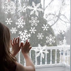 38-Piece Snowflake Window Clings – Reusable Electrostatic Christmas Stickers - candletown.net