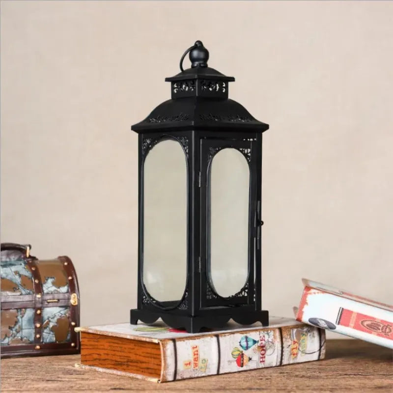 Wrought Iron Wind Lantern Candle Holder