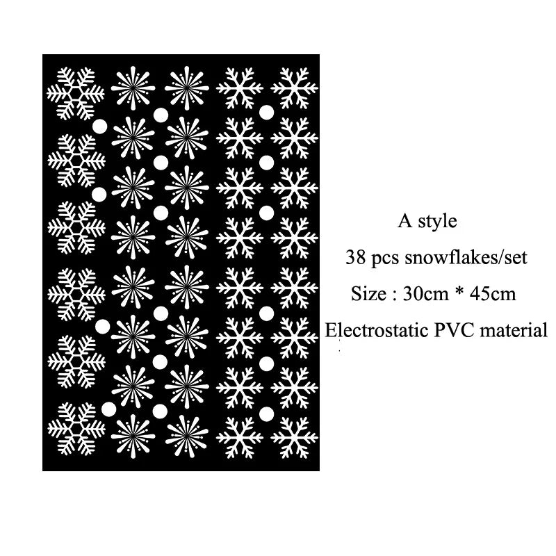 38-Piece Snowflake Window Clings – Reusable Electrostatic Christmas Stickers - candletown.net