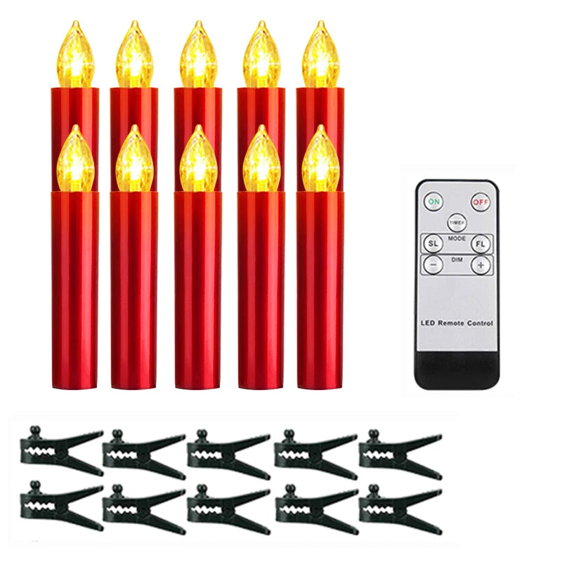 10PCS LED Christmas Tree Candles with Remote Control & Timer - candletown.net