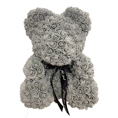 40cm Rose Bear – Heart Shaped Teddy Made of Roses - candletown.net
