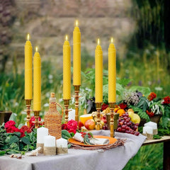 Hand-Rolled Beeswax Taper Candles - Eco-Friendly Elegance - candletown.net