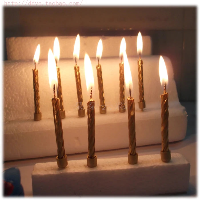 Slim Metallic Birthday Candles – Elegant Cake Topper - candletown.net