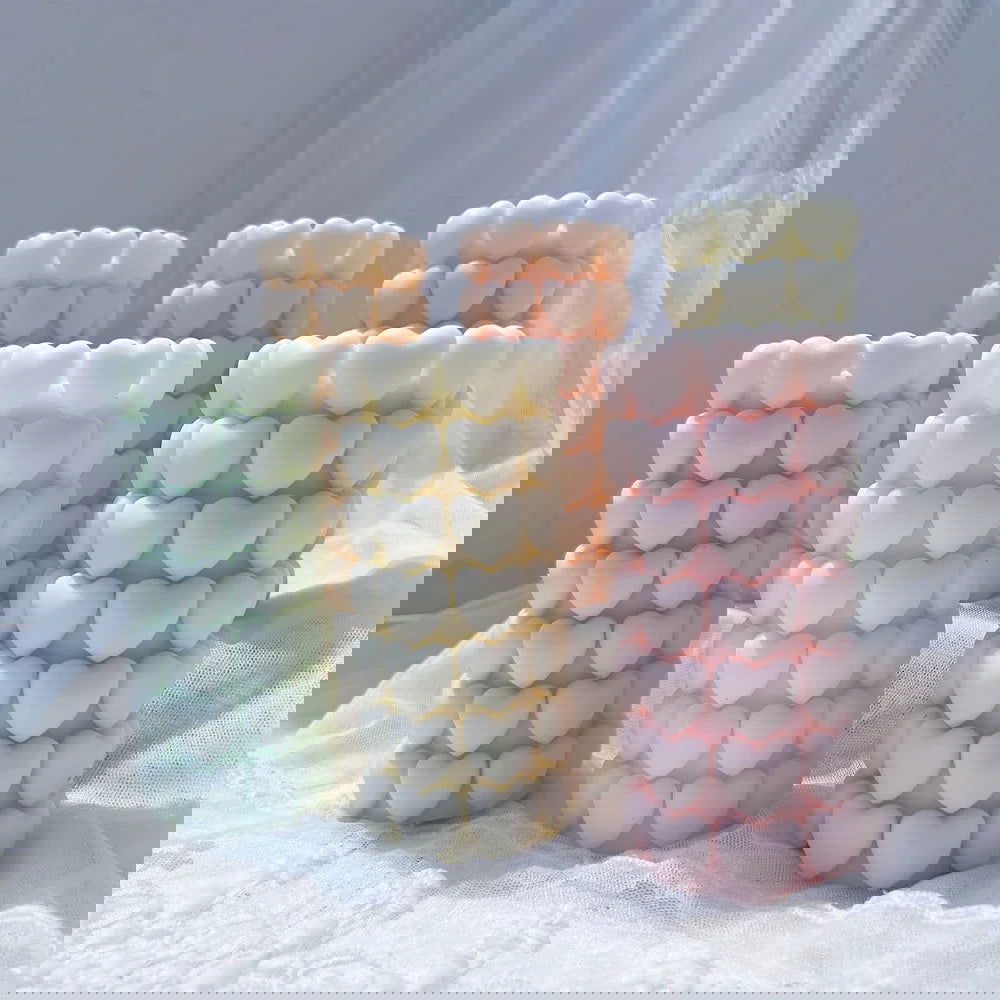 Heart Pillar Silicone Candle Mold - DIY Candle Crafting - candletown.net