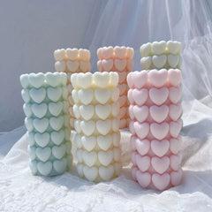 Heart Pillar Silicone Candle Mold - DIY Candle Crafting - candletown.net