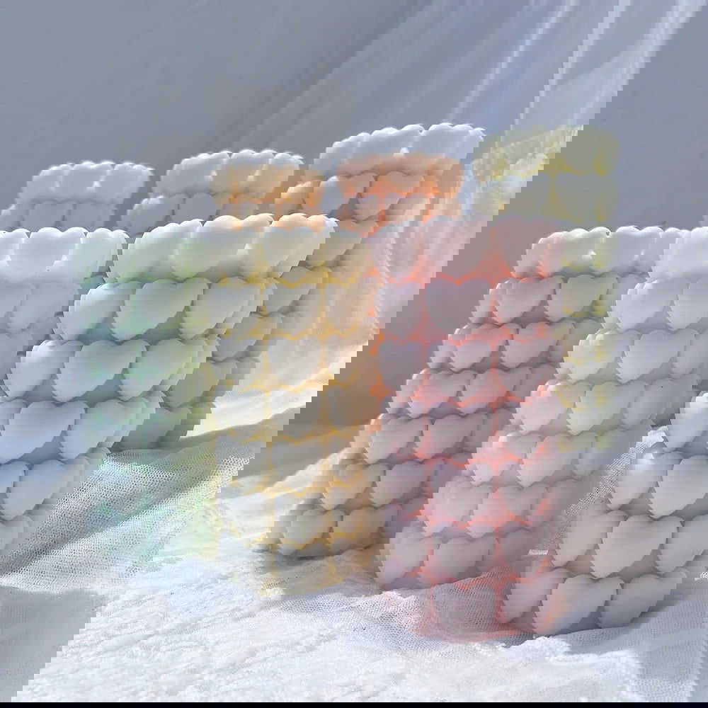 Heart Pillar Silicone Candle Mold - DIY Candle Crafting - candletown.net