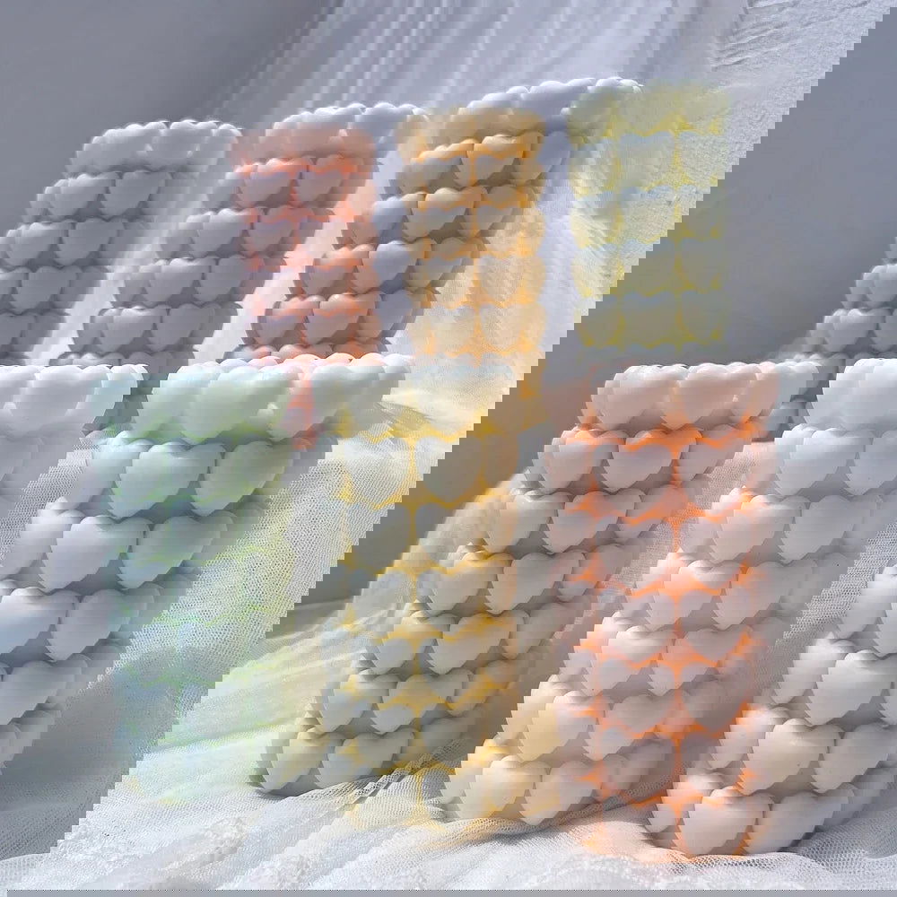 Heart Pillar Silicone Candle Mold - DIY Candle Crafting - candletown.net