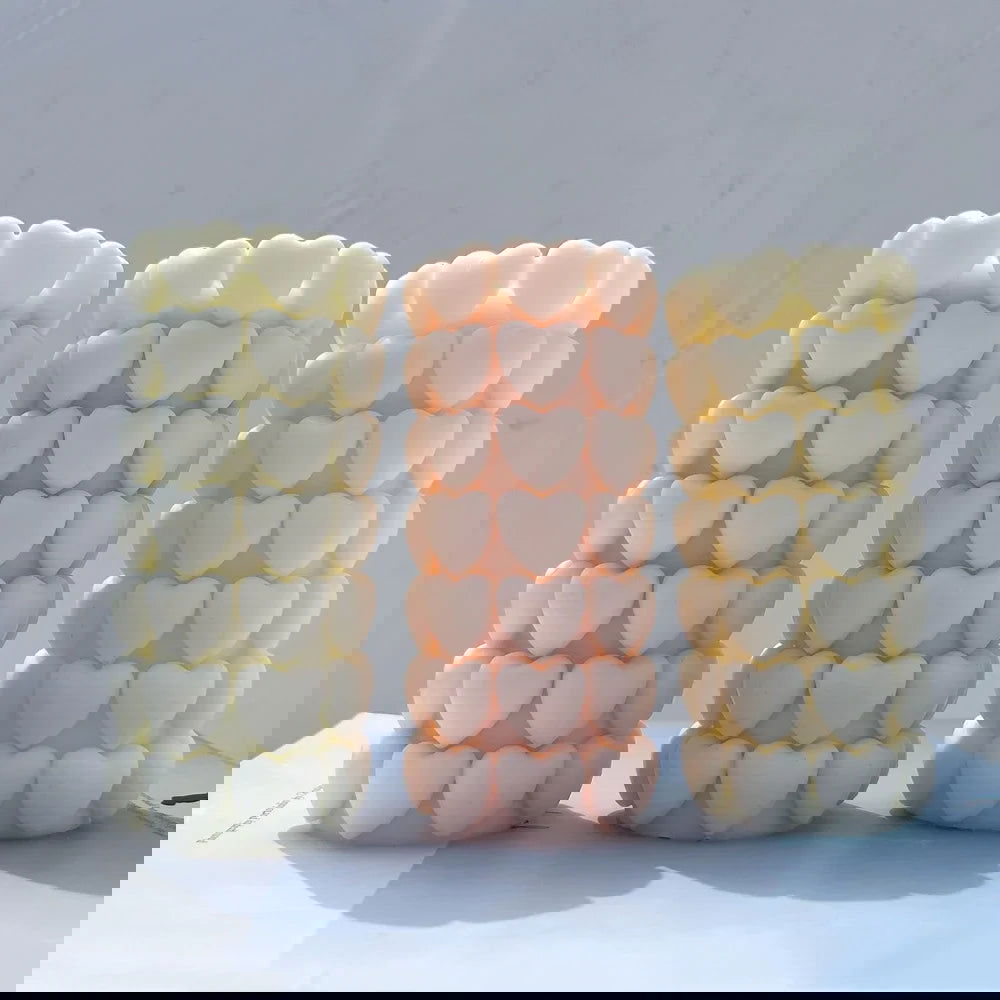 Heart Pillar Silicone Candle Mold - DIY Candle Crafting - candletown.net