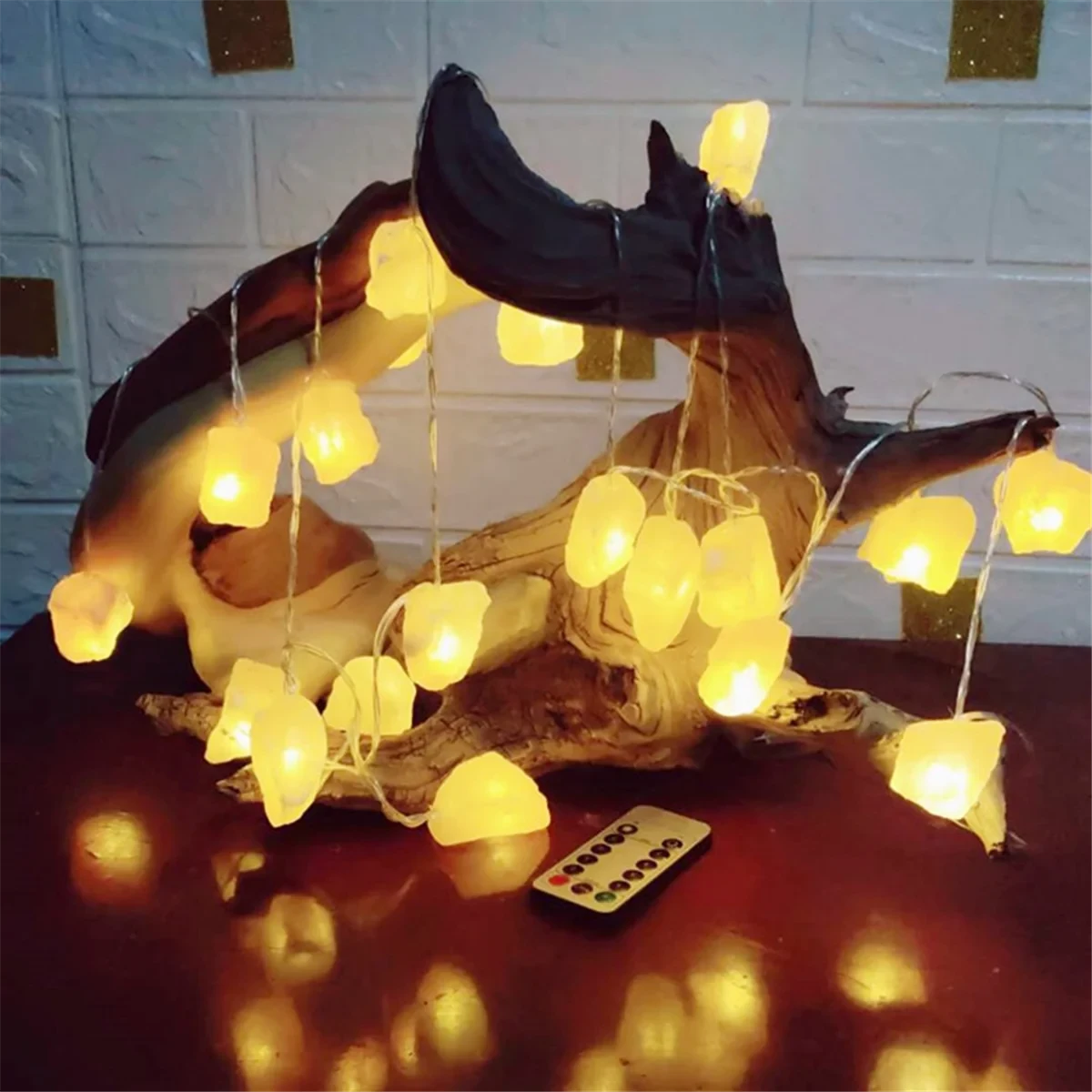 Himalayan Salt String Lights - 10 LED Crystal Warm Glow - candletown.net