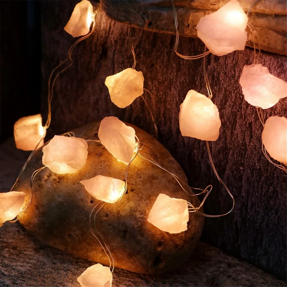 Himalayan Salt String Lights - 10 LED Crystal Warm Glow - candletown.net