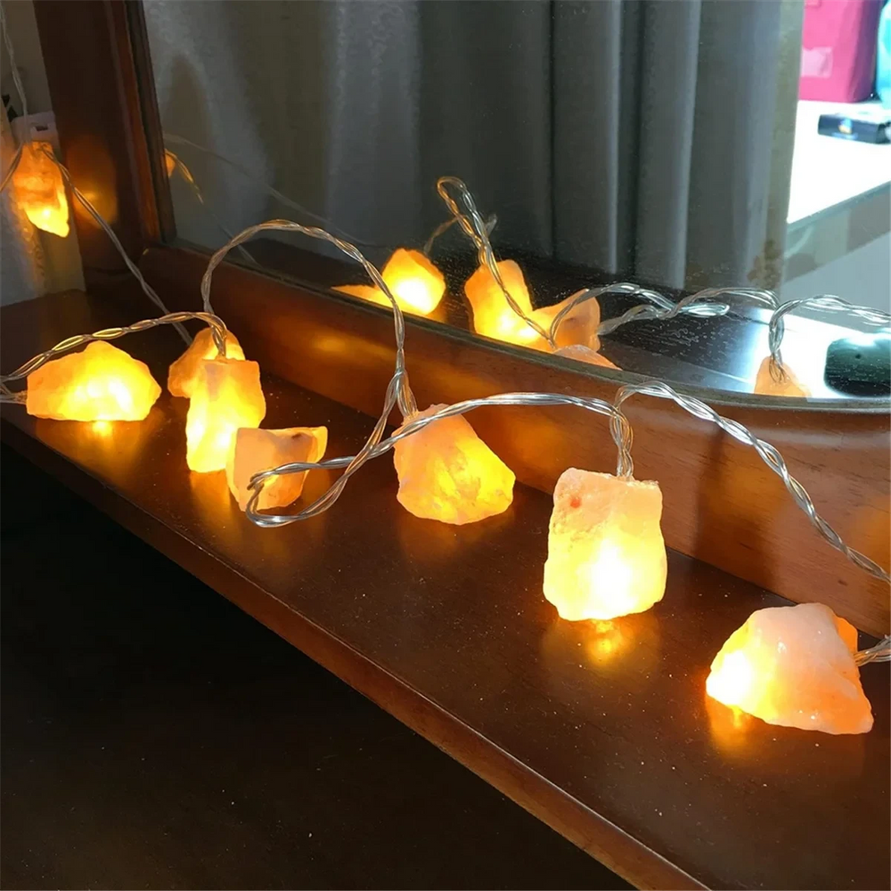 Himalayan Salt String Lights - 10 LED Crystal Warm Glow - candletown.net