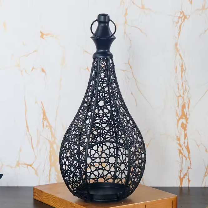 Hollow Vintage Moroccan Iron Candle Lantern for Home Decoration - candletown.net