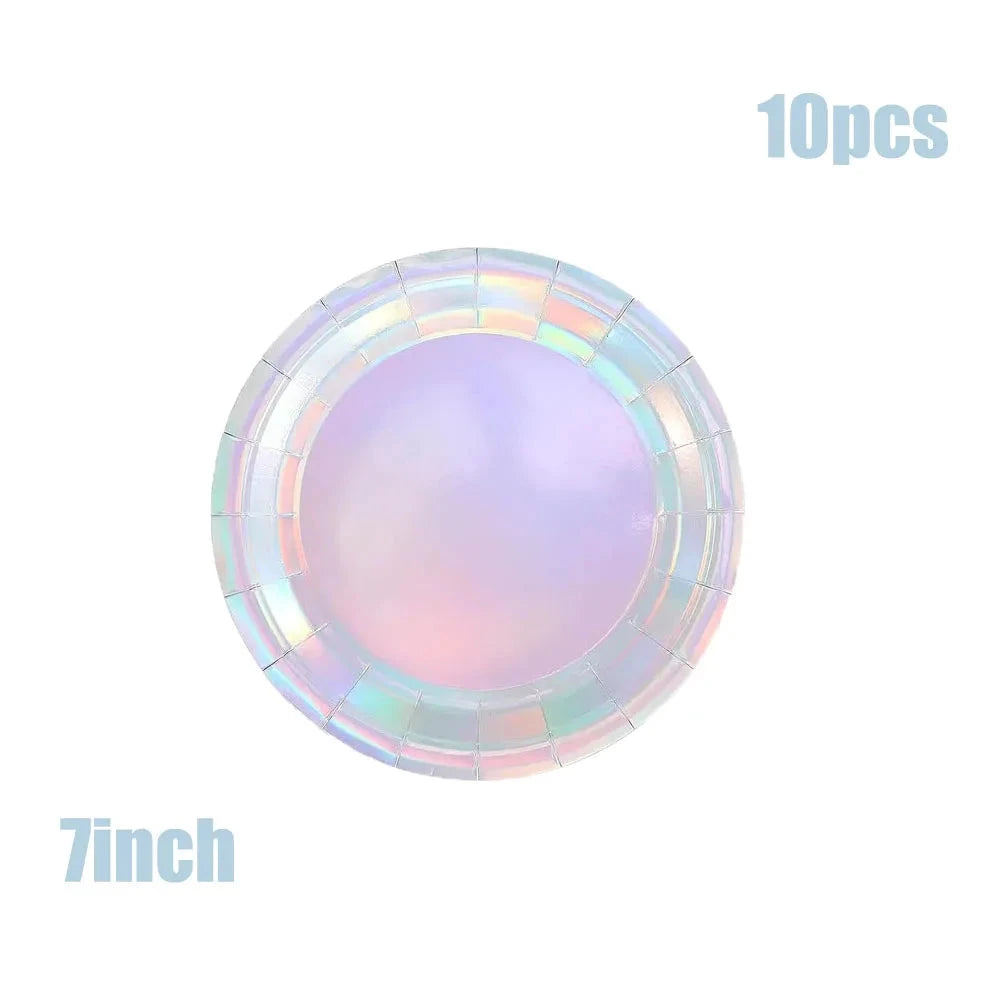 Holographic Disposable Tableware Set for Parties - candletown.net