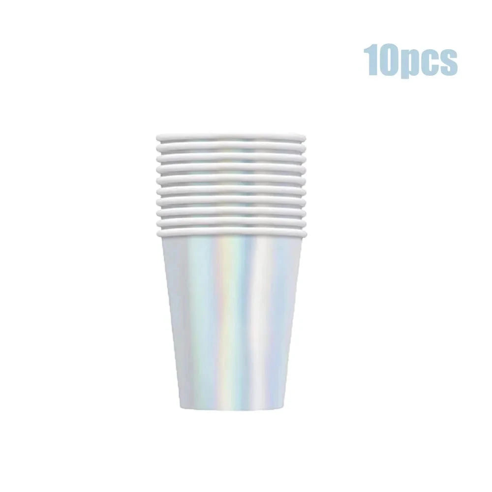 Holographic Disposable Tableware Set for Parties - candletown.net