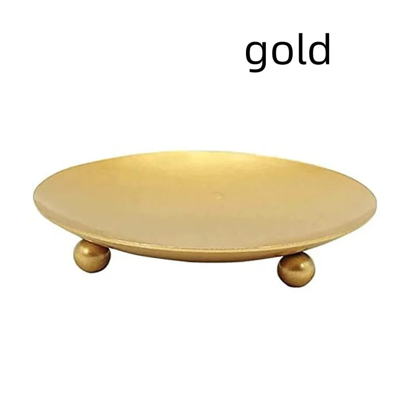 Iron Plate Candle Holder - Decorative Stand for Pillar & Ball Candles - candletown.net