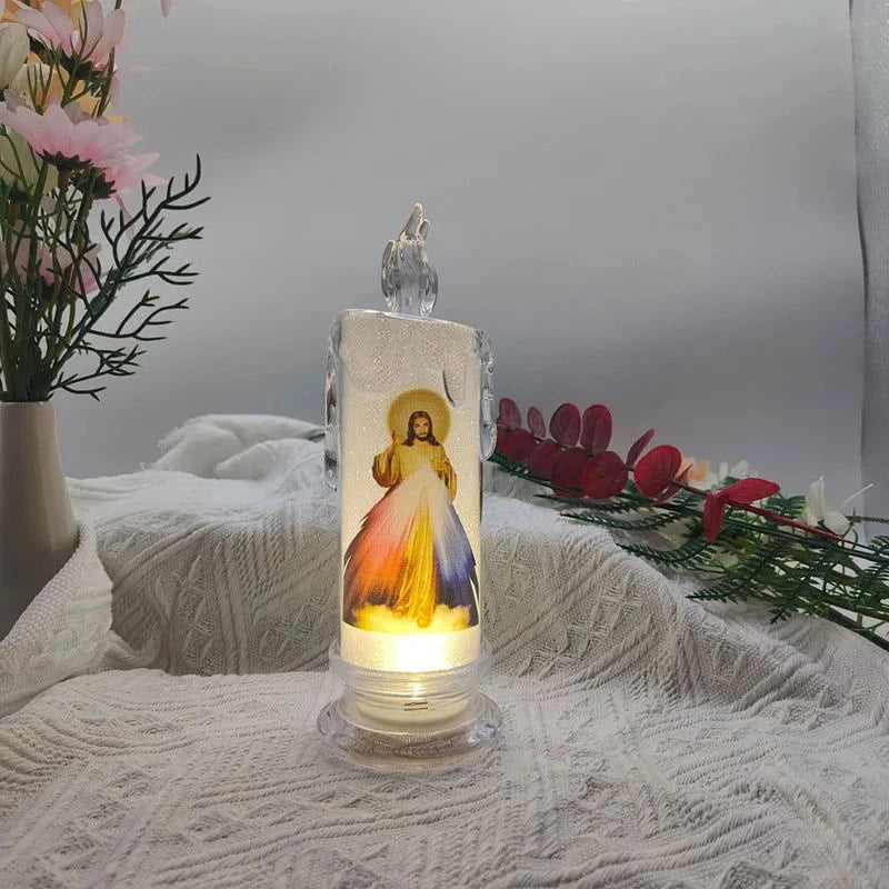 Jesus Christ Lamp - Flameless LED Devotional Prayer Candle - candletown.net