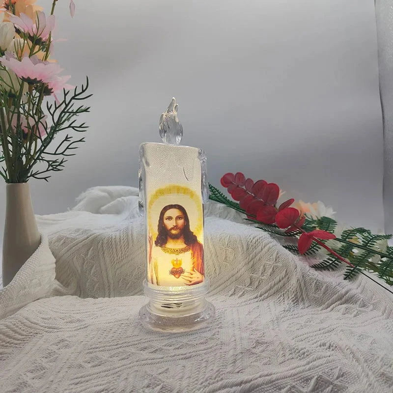 Jesus Christ Lamp - Flameless LED Devotional Prayer Candle - candletown.net