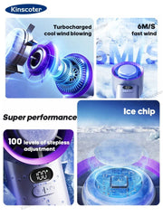 KINSCOTER Portable Handheld Turbo Fan 100 Wind Speeds Adjustable Mini Personal Fan Battery Operated Electric Eyelash Fan - candletown.net