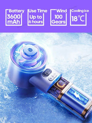 KINSCOTER Portable Handheld Turbo Fan 100 Wind Speeds Adjustable Mini Personal Fan Battery Operated Electric Eyelash Fan - candletown.net