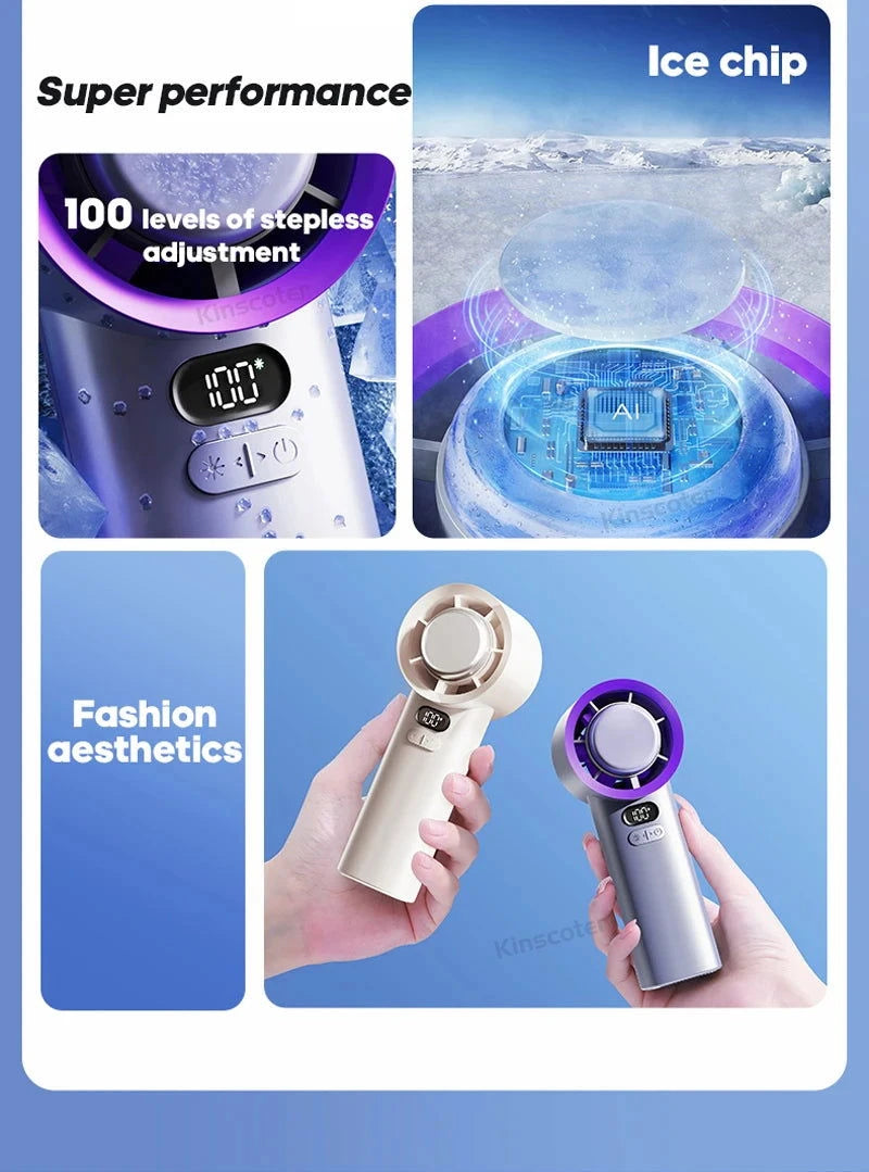 KINSCOTER Portable Handheld Turbo Fan 100 Wind Speeds Adjustable Mini Personal Fan Battery Operated Electric Eyelash Fan - candletown.net