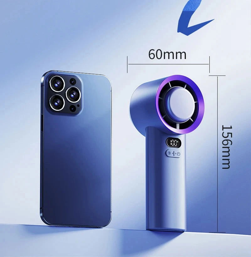 KINSCOTER Portable Handheld Turbo Fan 100 Wind Speeds Adjustable Mini Personal Fan Battery Operated Electric Eyelash Fan - candletown.net