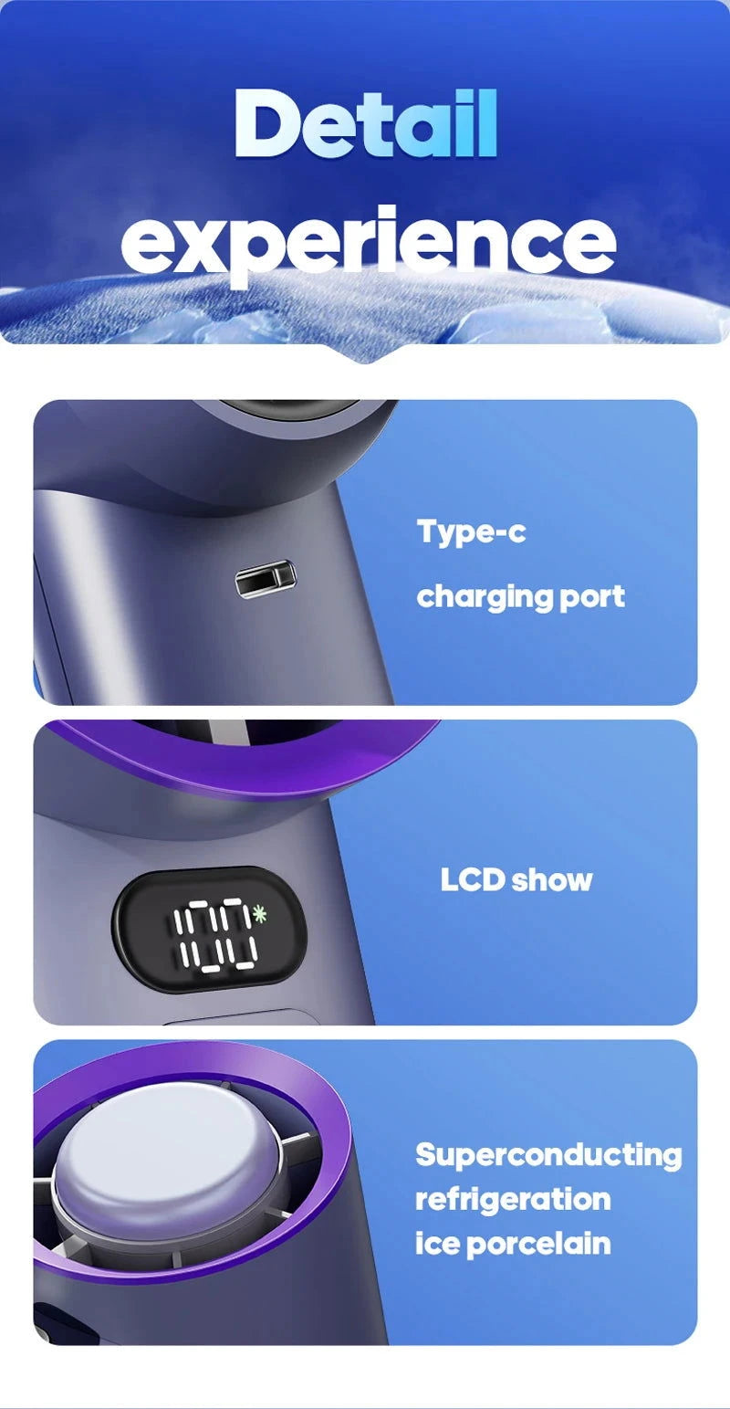 KINSCOTER Portable Handheld Turbo Fan 100 Wind Speeds Adjustable Mini Personal Fan Battery Operated Electric Eyelash Fan - candletown.net