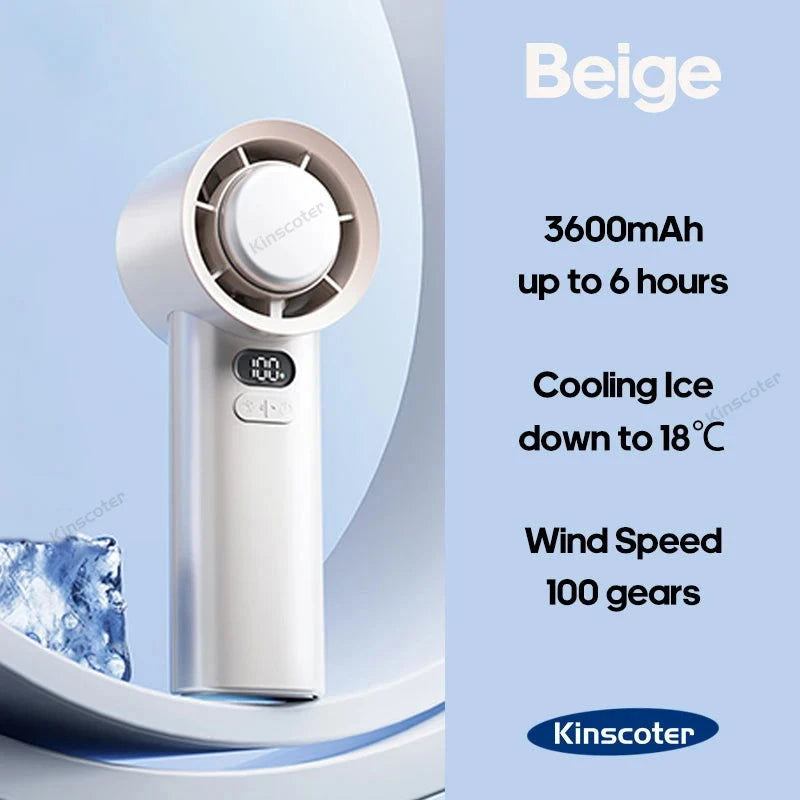 KINSCOTER Portable Handheld Turbo Fan 100 Wind Speeds Adjustable Mini Personal Fan Battery Operated Electric Eyelash Fan - candletown.net