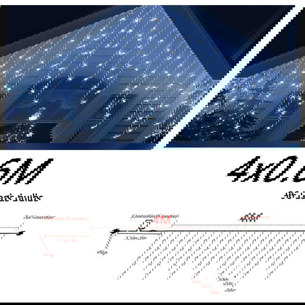 LED Festoon Icicle Curtain Lights - Outdoor Christmas & New Year Decoration - candletown.net